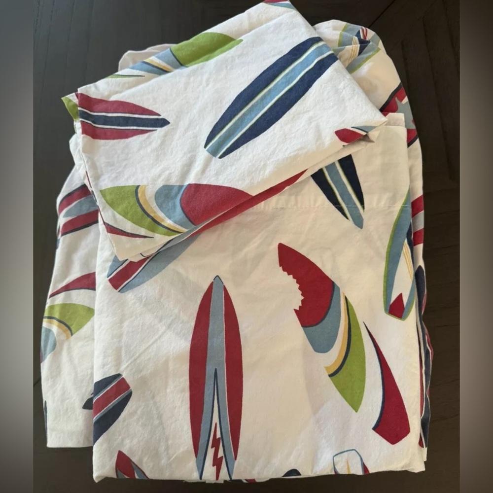 Pottery Barn Kids Surf Surfboard Twin Sheet Set